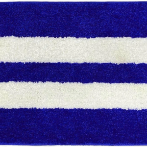 Blue Micro Fiber Stripe Bathroom Mat