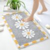 Floral Orange White Borders Mat