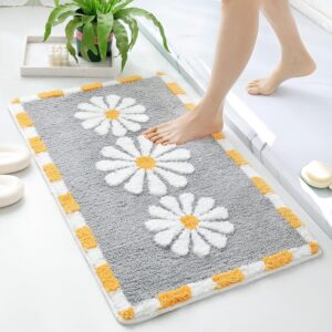 Floral Orange White Borders Mat